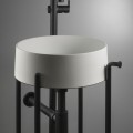 Vannas istabas izlietne Deante SILIA granīta uz virsmas, apaļa BEIGE, ALABASTER, D360mm Balta