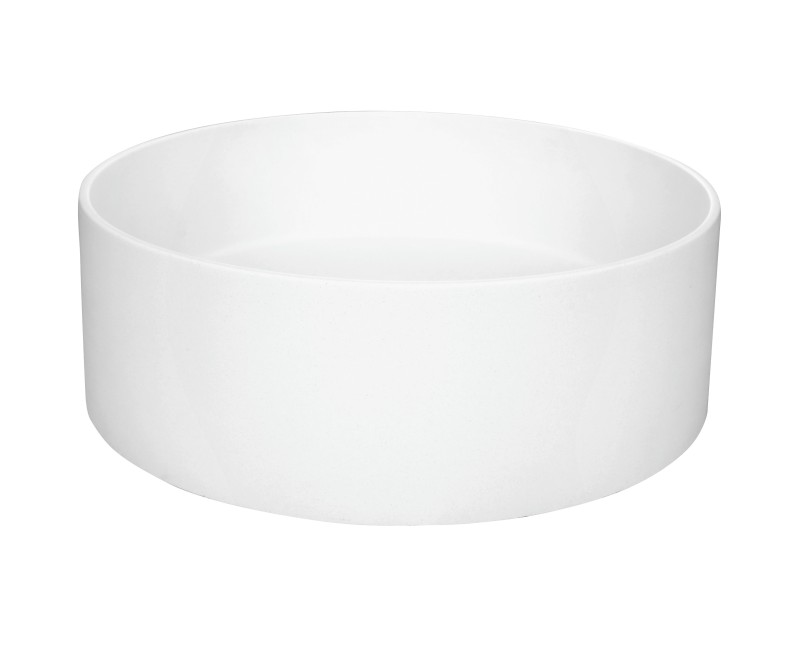 Vannas istabas izlietne Deante SILIA granīta uz virsmas, apaļa BEIGE, ALABASTER, D360mm Balta