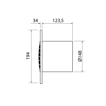Ventilators Sapho Cata B-Plus - Aksiālais ventilators B-15 PLUS, 25 W,  150 mm, balts 00283000