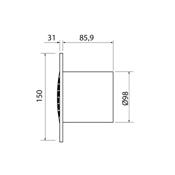 Ventilators Sapho Cata B-Plus ar taimeri B-10 PLUS T, 15W, 100 mm, balts 00981101