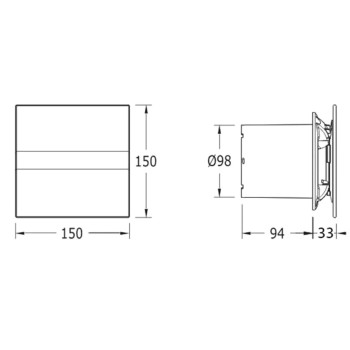 Ventilators Sapho Cata E-100 GS aksiāls, 8 W, 100 mm, sudrabs 00900400