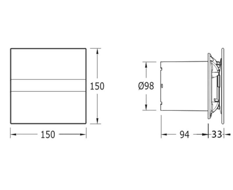 Ventilators Sapho Cata E-100 GS aksiāls, 8 W, 100 mm, sudrabs 00900400