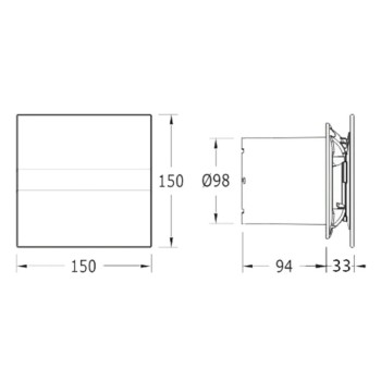 Ventilators Sapho Cata E-100 GST aksiāls ar taimeri, 8 W, 100 mm, sudrabs 00900500