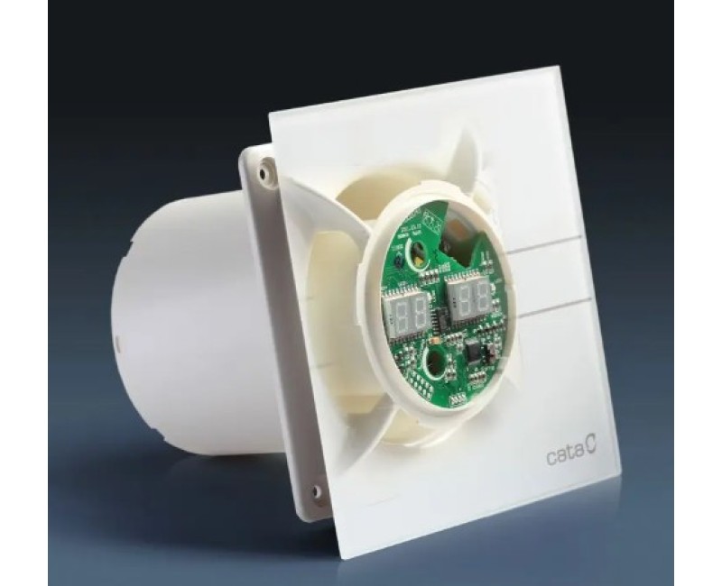 Ventilators Sapho Cata E-100 GSTH aksiāls ar automātisko vadību, 8 W, 100 mm, sudrabs 00900600