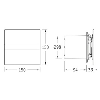 Ventilators Sapho Cata E Aksiālais E-100 GBT, ar taimeri, melns 00900502