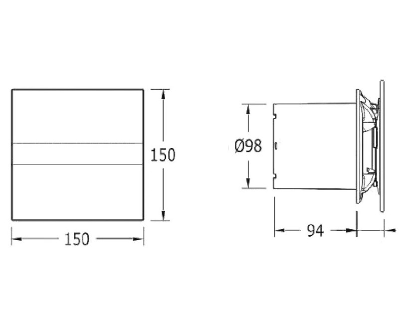 Ventiliatorius Sapho Cata E Aksiolinis E-100 GBTH su automatinio valdymo sistema, juodas 00900602