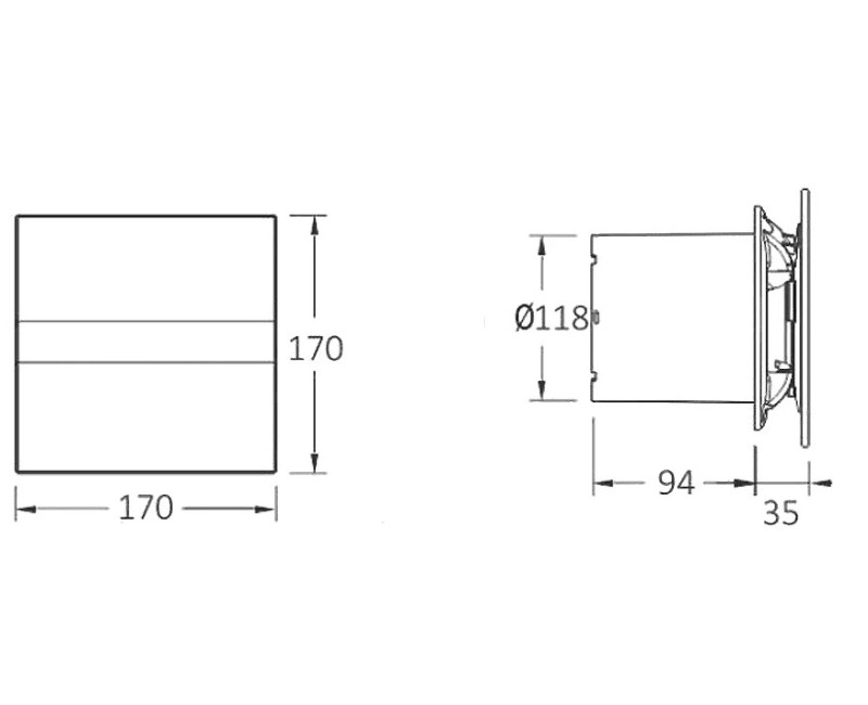 Ventilators Sapho Cata E aksiālais ar automātisko vadību E-120 GTH, 6 W/11 W, 120 mm, balts 00901200