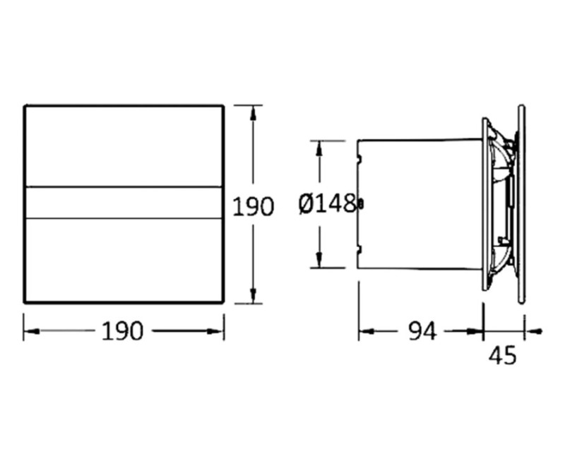 Ventilators Sapho Cata E  aksiālais  ar automātisko vadību E-150 GTH, 21W, 150 mm, balts 00902200