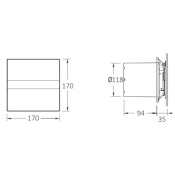 Ventilators Sapho Cata E aksiālais ar taimeri E-120 GT, 15 W, 120 mm, balts 00901100