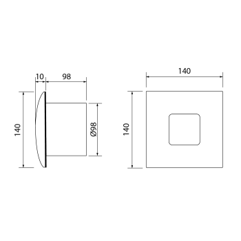 Ventilators Sapho Cata Silentis 10 INOX aksiāls, 15 W, 100 mm, nerūsējošais tērauds 01070300