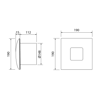 Ventilators Sapho Cata Silentis 15 T aksiāls ar taimeri, 25 W,  150 mm, balts 01091000