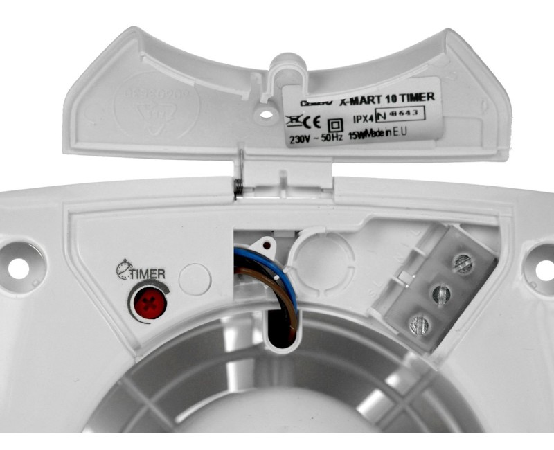 Ventiliatorius Sapho Cata X-Mart ašinis su laikmačiu X-MART 10T, 15 W, 100 mm, baltas 01011000