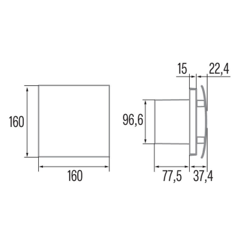 Ventilators Sapho SILENTIS UC 10 TIMER ar taimeri, 8W, 100mm, sudrabs 01221100