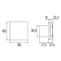 Ventilators Sapho SILENTIS UC TH 10 aksiālais ar automātiku, 8 W, 100 mm, melns 01222200