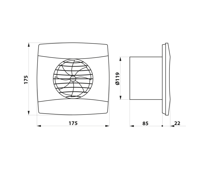 Ventilators Sapho UC-12 T aksiālais, 12 W, 120 mm, balts 01300100