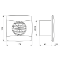 Ventiliatorius Sapho UC-12 TH automatinis 12 W, 120 mm, baltas 01300200