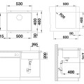 Virtuves Izlietne BLANCO ETAGON 500-U SILG Volcano grey M.ZUB InFino O.AF SILGRANIT™, PuraDur™, Vulkāna pelēks 527258