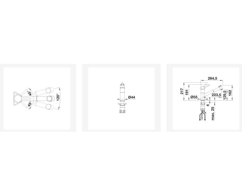 Virtuves maisītājs BLANCO KANO-S VARIO anthracite/Hromēts 527962