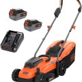 ГазонокосилкаBLACK+DECKER 18 В, ширина скашивания 33 см, 2 аккумулятора 2,5 Ач, зарядка BCMW3318L2-QW