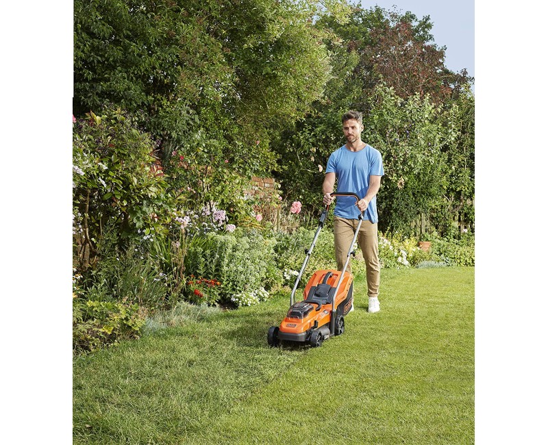 ГазонокосилкаBLACK+DECKER 18 В, ширина скашивания 33 см, 2 аккумулятора 2,5 Ач, зарядка BCMW3318L2-QW