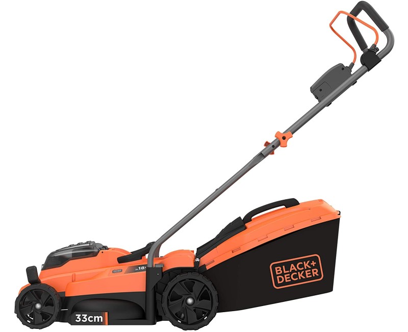 ГазонокосилкаBLACK+DECKER 18 В, ширина скашивания 33 см, 2 аккумулятора 2,5 Ач, зарядка BCMW3318L2-QW