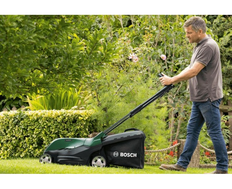 Zāles pļāvējs Bosch 36 V akumulatora 40 cm pļaušanas platums, 2 x 2,0 Ah akumulatori, lādētājs 06008B9F01