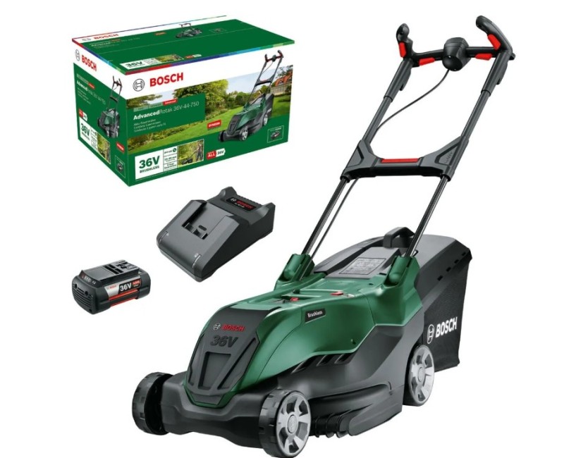 Газонокосилка Bosch 36 Аккумулятор 36 В, ширина скашивания 44 см, 4,0 Ач, зарядка 06008B9G01