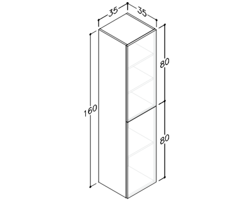 Augstais skapis Kame Gama ar 2 durvīm (push to open) Balts TU/35-2/D1-PO