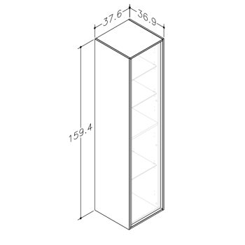 Augstais skapis Kame Home  Copper oak veneer TU/35-2/N11-HM
