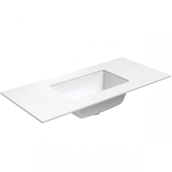Darba virsma ar izlietni Kame Universal HPL 100cm ar Easy Clean sifonu Balta Matēta