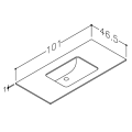 Vannas istabas virsma ar izlietni Kame Universal HPL 100 (ar sifonu) Earth stone HPL WP/10-3/H18-P3