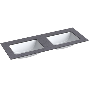 Darba virsma ar izlietni Kame Universal HPL 120 Dubultā ar Easy Clean sifonu Black moon