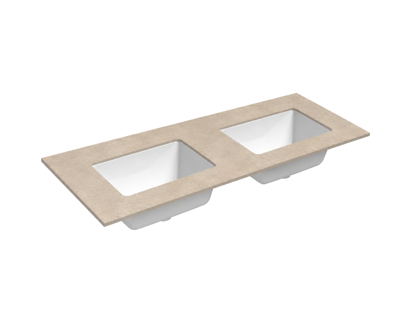 Vannas istabas virsma ar izlietni Kame Universal HPL 120 dubultā (ar 2 sifoniem) Earth stone HPL WP/12-3/H18-P3-D