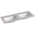 Vannas istabas virsma ar izlietni Kame Universal HPL 120 dubultā (ar 2 sifoniem) Grey moon HPL WP/12-3/H12-P3-D