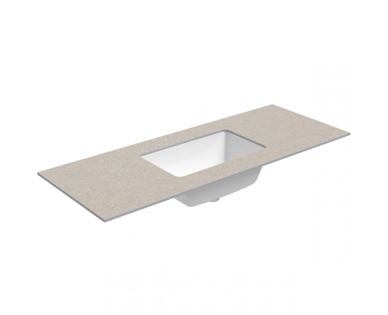 Vannas istabas virsma ar izlietni Kame Universal HPL 120 (ar sifonu) Sand stone HPL WP/12-3/H15-P3