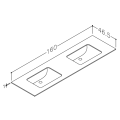 Vannas istabas virsma ar izlietni Kame Universal HPL 160 (ar sifonu) labā puse Sand stone HPL WP/16-3/H15-P3-D