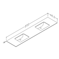 Vannas istabas virsma ar izlietni Kame Universal HPL 200 dubultā (ar 2 sifoniem) Sand stone HPL WP/20-3/H15-P3-D