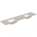 Vannas istabas virsma ar izlietni Kame Universal HPL 200 dubultā (ar 2 sifoniem) Sand stone HPL WP/20-3/H15-P3-D