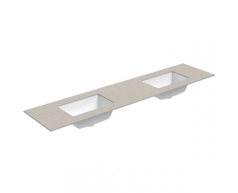 Vannas istabas virsma ar izlietni Kame Universal HPL 200 dubultā (ar 2 sifoniem) Sand stone HPL WP/20-3/H15-P3-D