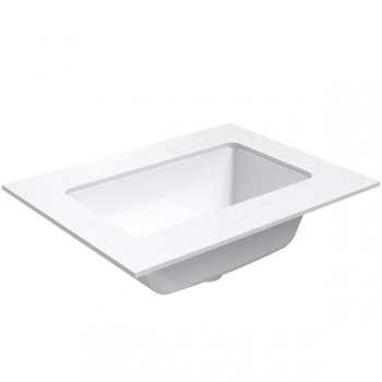 Darba virsma ar izlietni Kame Universal HPL 60cm ar Easy Clean sifonu Balta Matēta