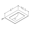 Vannas istabas virsma ar izlietni Kame Universal HPL 60 (ar sifonu) Black lava HPL WP/6-3/H17-P3