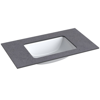Darba virsma ar izlietni Kame Universal HPL 80cm ar Easy Clean sifonu Black moon