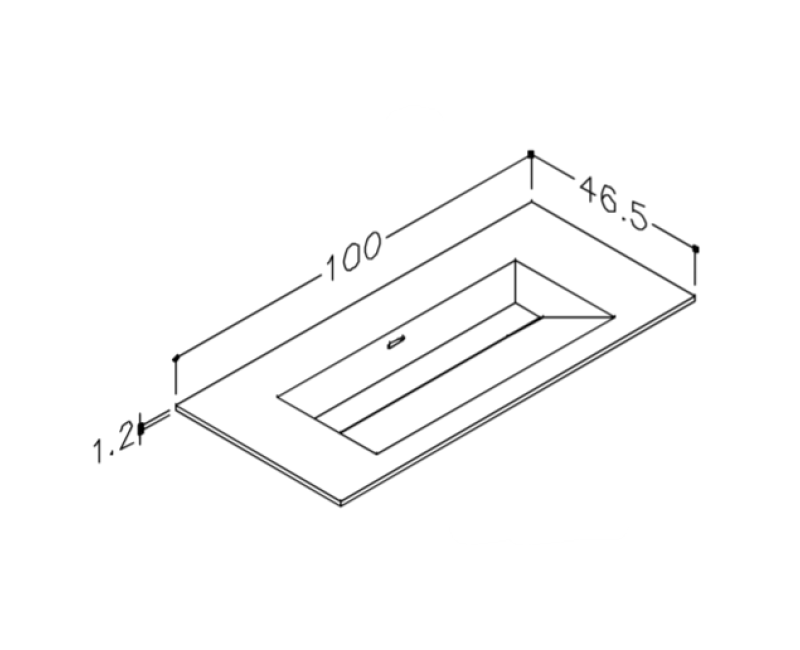 Mēbeļu izlietne Kame Corian 100 (bez atveres maisītājam) Balts Matēts CN1014618-BS