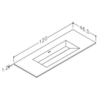 Mēbeļu izlietne Kame Corian 120 (bez atveres maisītājam) Balts Matēts CN1214618-BS