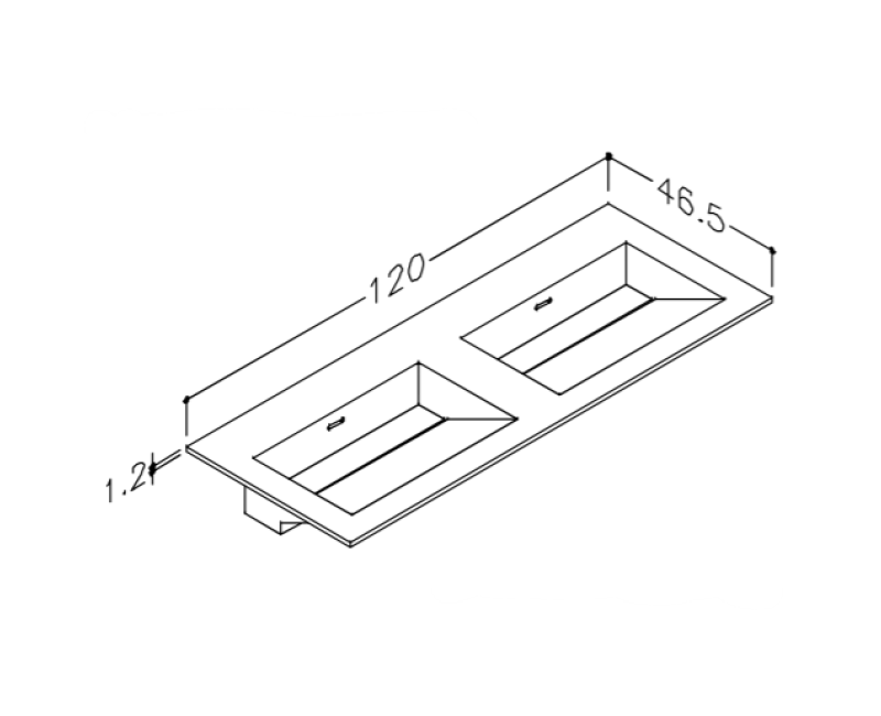 Mēbeļu izlietne Kame Corian 120 (bez atveres maisītājam) Balts Matēts CN1214618-D-BS