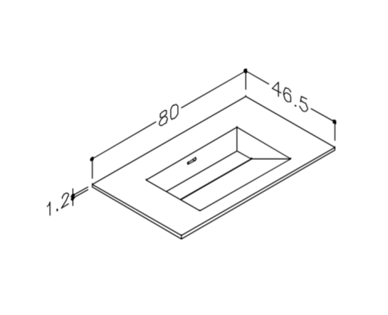 Mēbeļu izlietne Kame Corian 80 (bez atveres maisītājam) Balts Matēts CN814618-BS