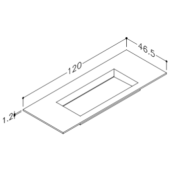 Mēbeļu izlietne Kame Corian N 120 (bez atveres maisītājam) kreisā Balts Matēts CN1202465-L-BS