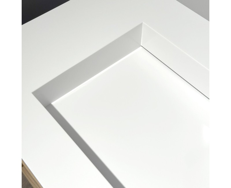 Mēbeļu izlietne Kame Corian N 160 dubultā (bez atveres maisītājam) Balts Matēts CN1600465-D-BS