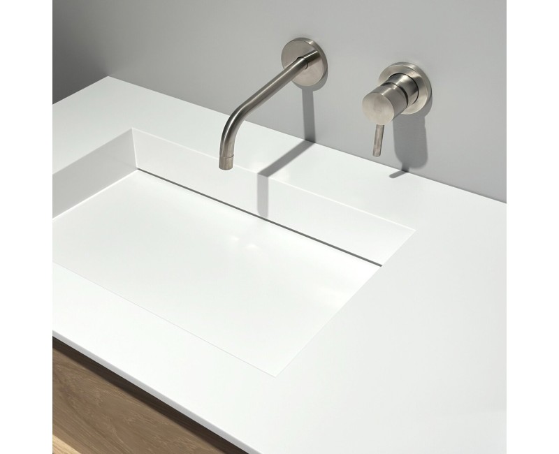 Mēbeļu izlietne Kame Corian N 160 dubultā (bez atveres maisītājam) Balts Matēts CN1600465-D-BS