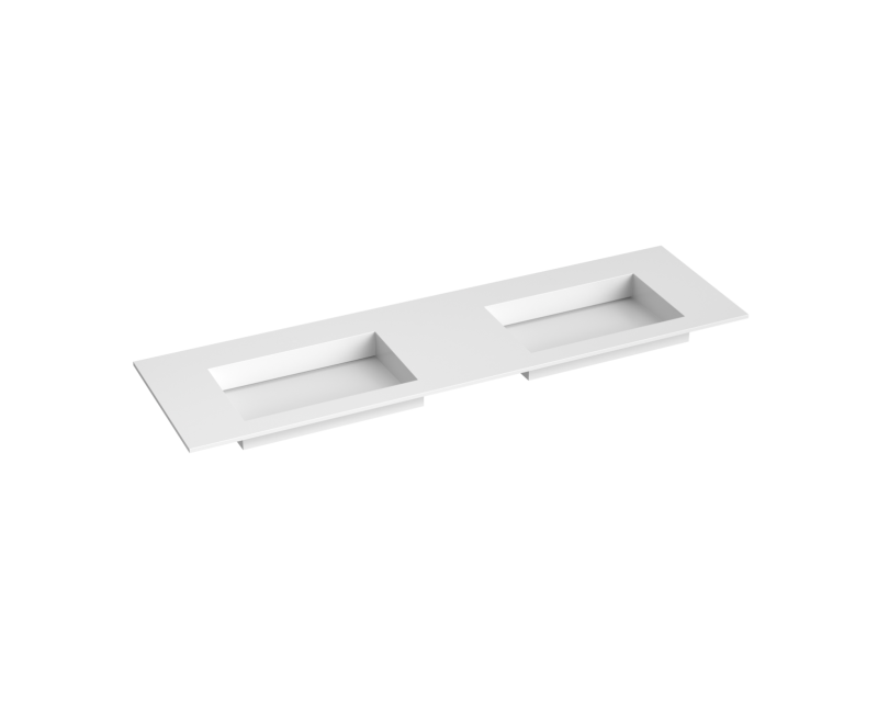 Mēbeļu izlietne Kame Corian N 160 dubultā (bez atveres maisītājam) Balts Matēts CN1600465-D-BS